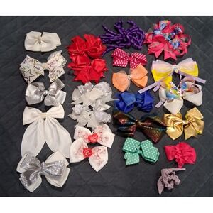Hair bow Lot Of 22 Different Characters,Colors And Shapes‎ for Girls
